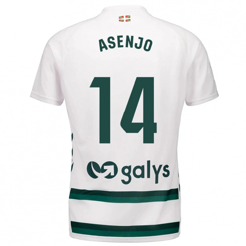 Danxen Uomo Maglia Ibai Asenjo #14 Bianco Verde Kit Gara Away 2025/26 Maglietta
