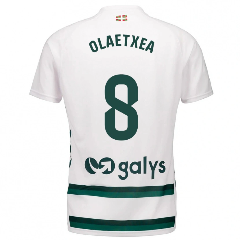 Danxen Uomo Maglia Lander Olaetxea #8 Bianco Verde Kit Gara Away 2025/26 Maglietta
