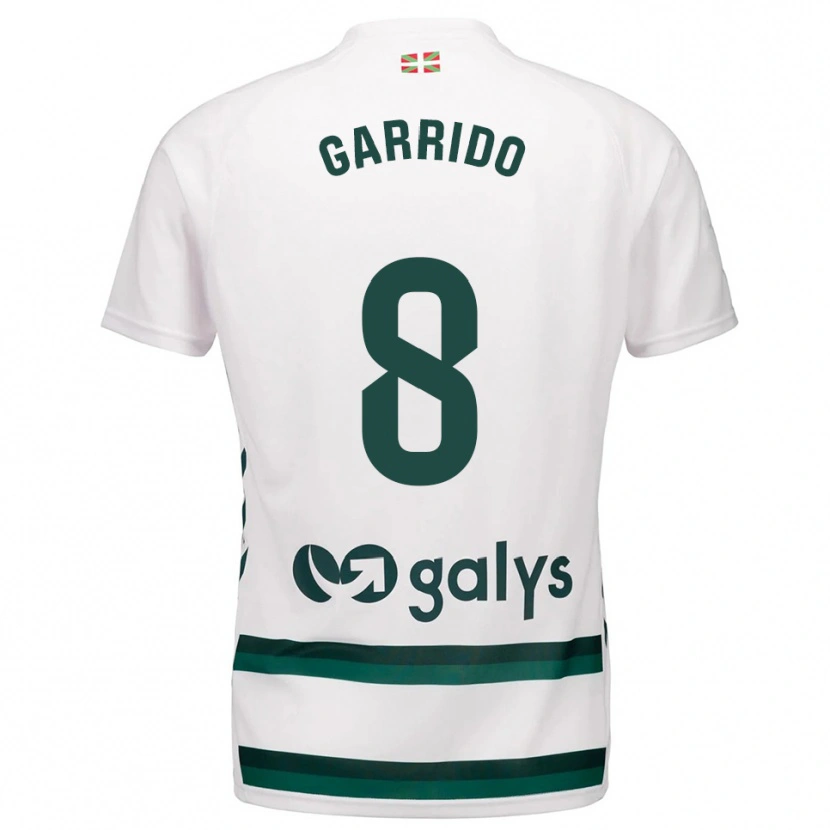 Danxen Uomo Maglia Aleix Garrido #8 Bianco Verde Kit Gara Away 2025/26 Maglietta