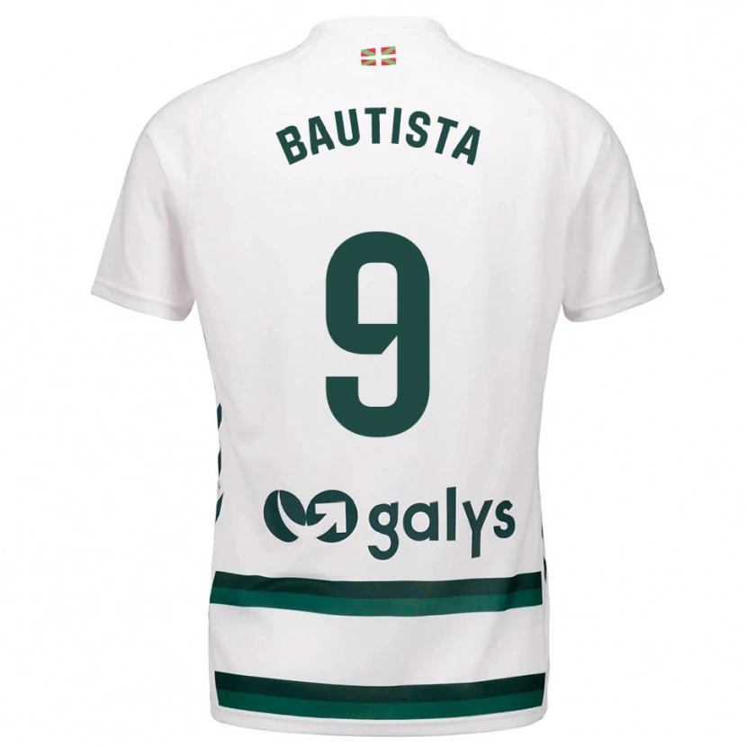 Danxen Uomo Maglia Jon Bautista #9 Bianco Verde Kit Gara Away 2025/26 Maglietta