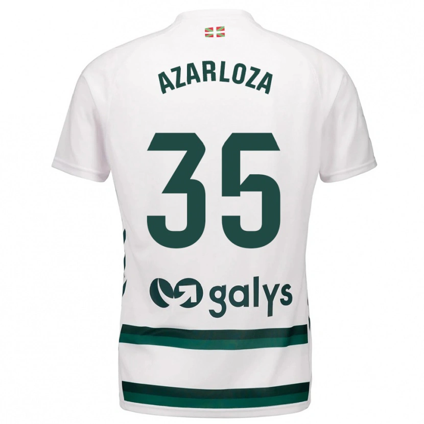 Danxen Uomo Maglia Eneko Azarloza #35 Bianco Verde Kit Gara Away 2025/26 Maglietta
