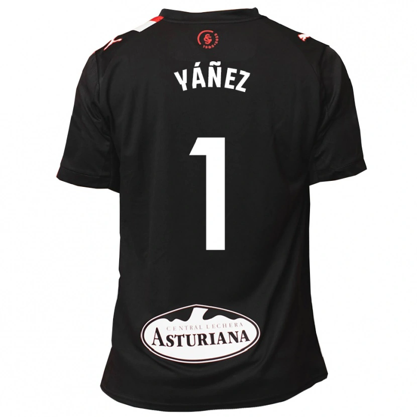 Danxen Uomo Maglia Rubén Yáñez #1 Nero Bianco Kit Gara Away 2025/26 Maglietta