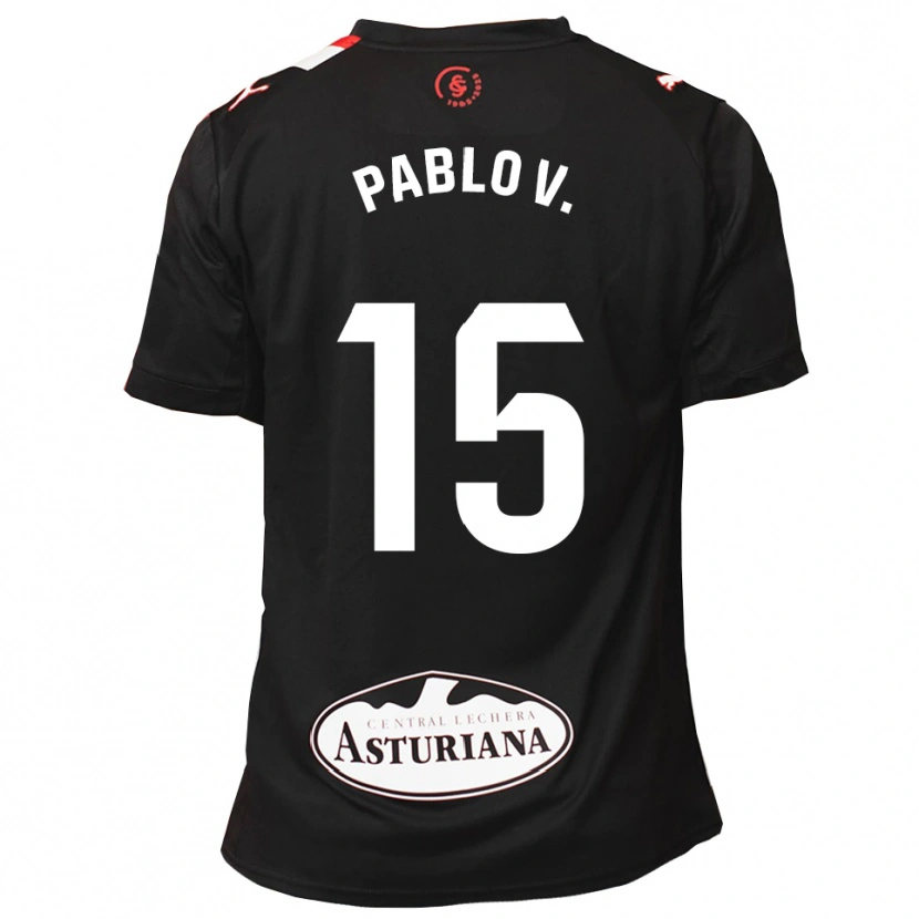 Danxen Uomo Maglia Pablo Vázquez #15 Nero Bianco Kit Gara Away 2025/26 Maglietta