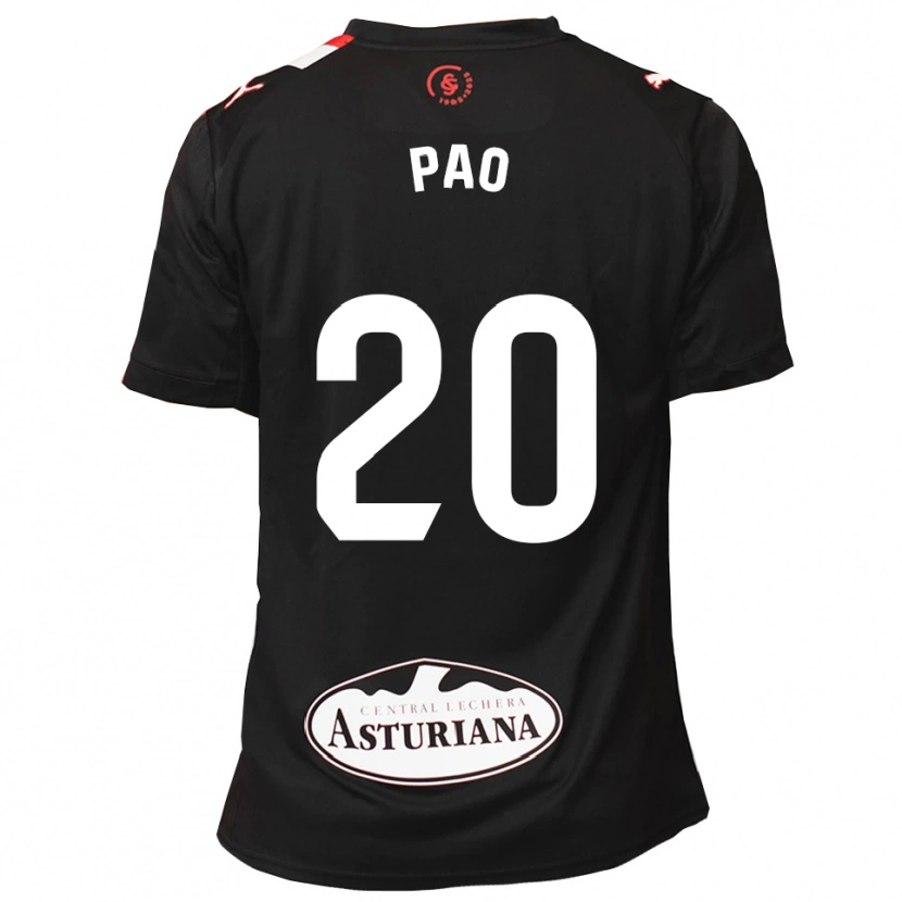 Danxen Uomo Maglia Paola Hernández Martín #20 Nero Bianco Kit Gara Away 2025/26 Maglietta