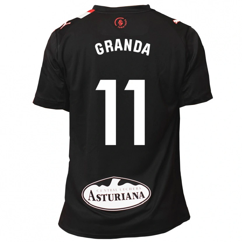 Danxen Uomo Maglia Lucía Granda Ibañez #11 Nero Bianco Kit Gara Away 2025/26 Maglietta