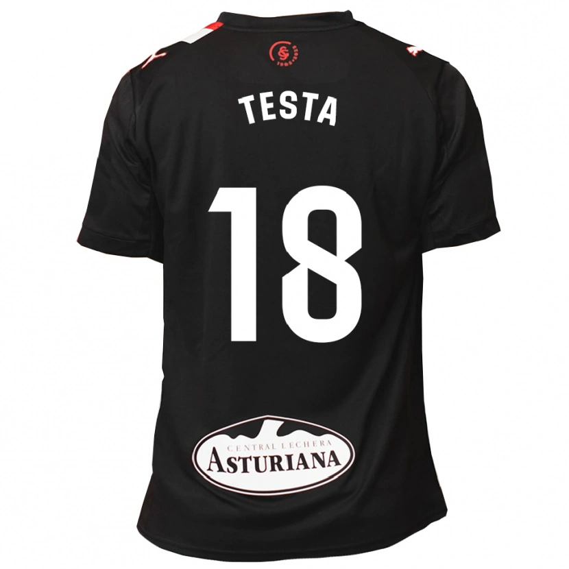 Danxen Uomo Maglia Laura Testa Roca #18 Nero Bianco Kit Gara Away 2025/26 Maglietta