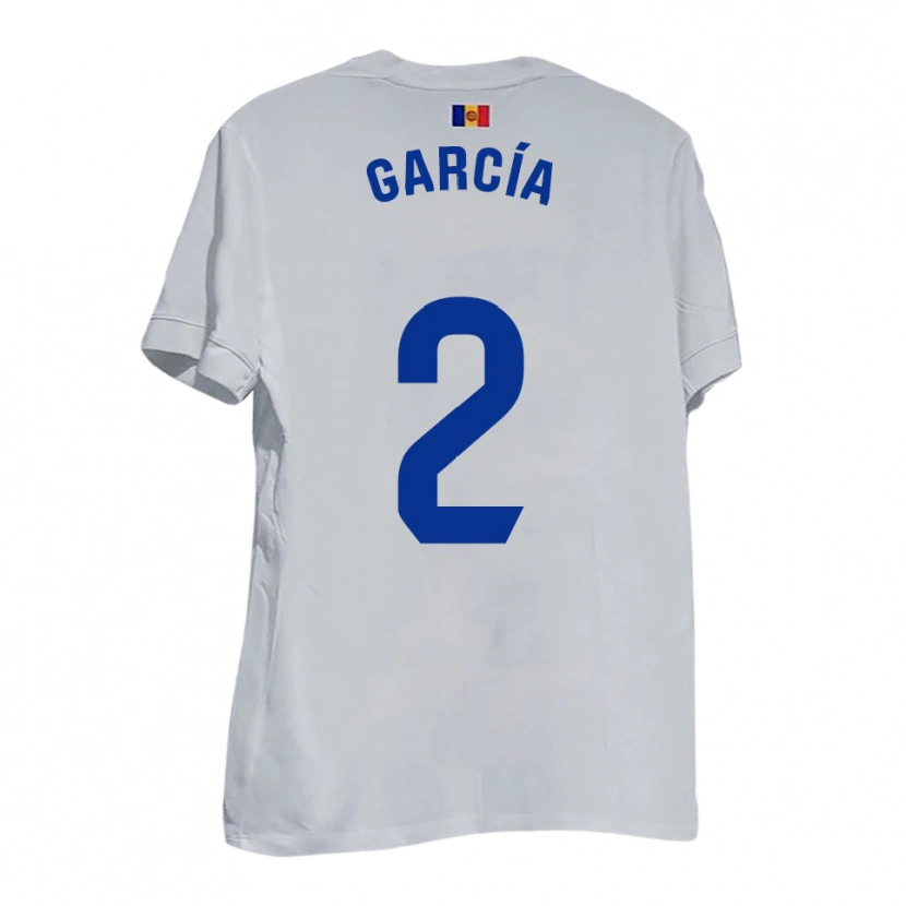 Danxen Uomo Maglia Cerni García #2 Bianco Blu Giallo Kit Gara Away 2025/26 Maglietta
