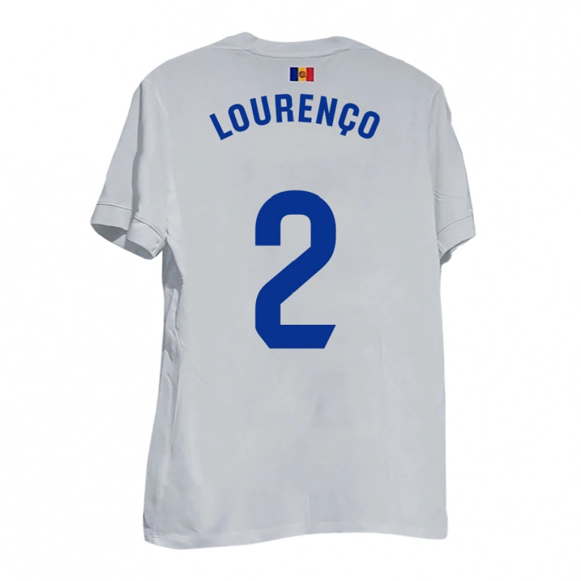 Danxen Uomo Maglia Lucas Lourenço #2 Bianco Blu Giallo Kit Gara Away 2025/26 Maglietta