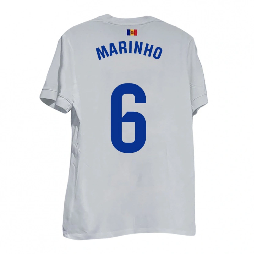 Danxen Uomo Maglia Tozé Marinho #6 Bianco Blu Giallo Kit Gara Away 2025/26 Maglietta
