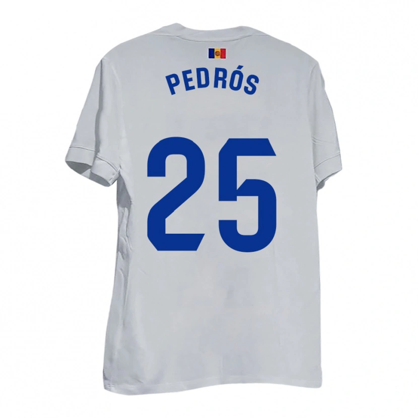 Danxen Uomo Maglia Isaac Pedrós #25 Bianco Blu Giallo Kit Gara Away 2025/26 Maglietta