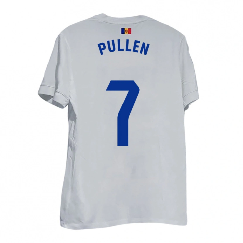 Danxen Uomo Maglia Luke Pullen #7 Bianco Blu Giallo Kit Gara Away 2025/26 Maglietta