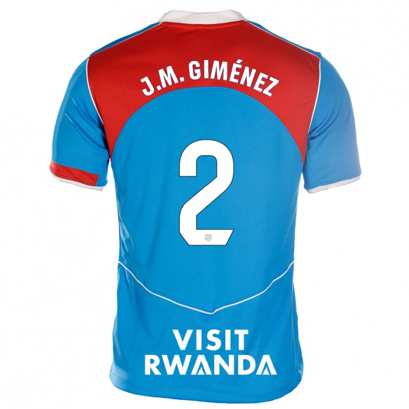 Danxen Uomo Maglia José María Giménez #2 Blu Bianco Kit Gara Third 2025/26 Maglietta