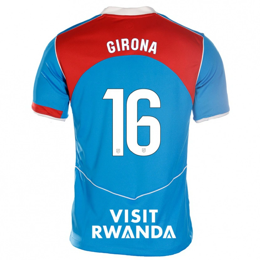 Danxen Uomo Maglia Raúl Girona #16 Blu Bianco Kit Gara Third 2025/26 Maglietta