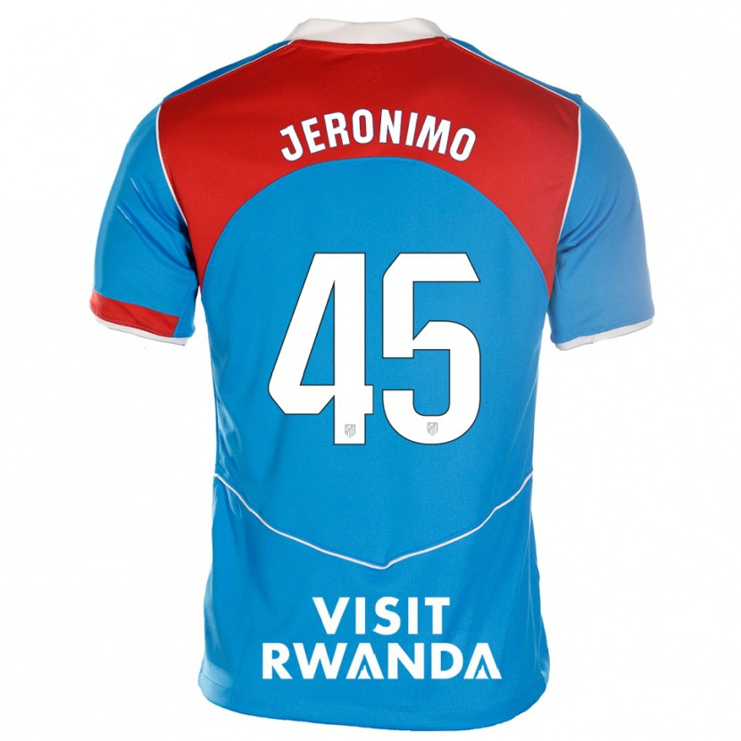 Danxen Uomo Maglia Isaiah Jeronimo #45 Blu Bianco Kit Gara Third 2025/26 Maglietta