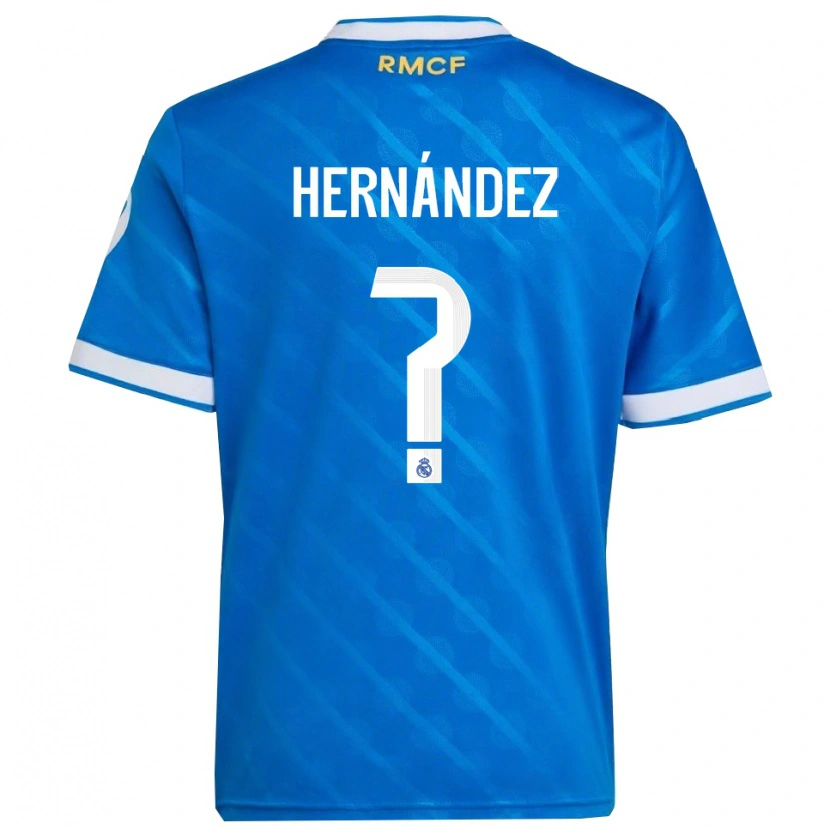 Danxen Uomo Maglia Enaitz Hernández #0 Blu Bianco Kit Gara Third 2025/26 Maglietta