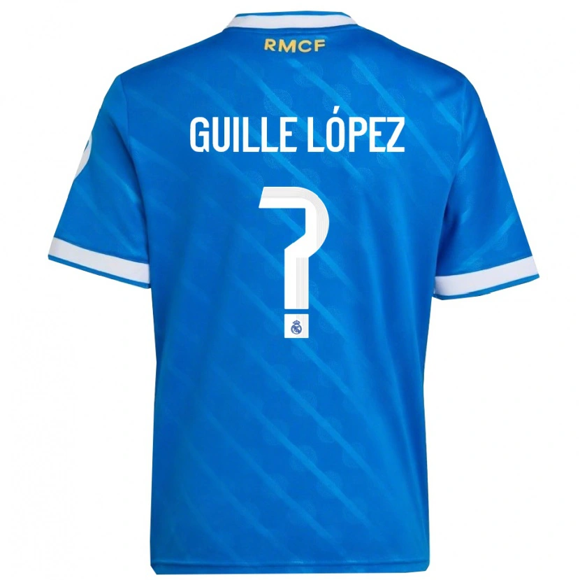 Danxen Uomo Maglia Guille López #0 Blu Bianco Kit Gara Third 2025/26 Maglietta