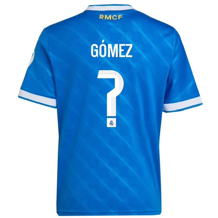 Danxen Uomo Maglia Aarón Gómez #0 Blu Bianco Kit Gara Third 2025/26 Maglietta