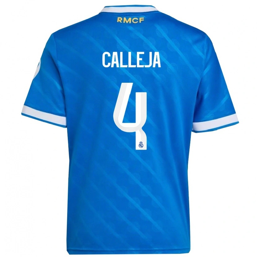 Danxen Uomo Maglia Jaime Calleja #4 Blu Bianco Kit Gara Third 2025/26 Maglietta