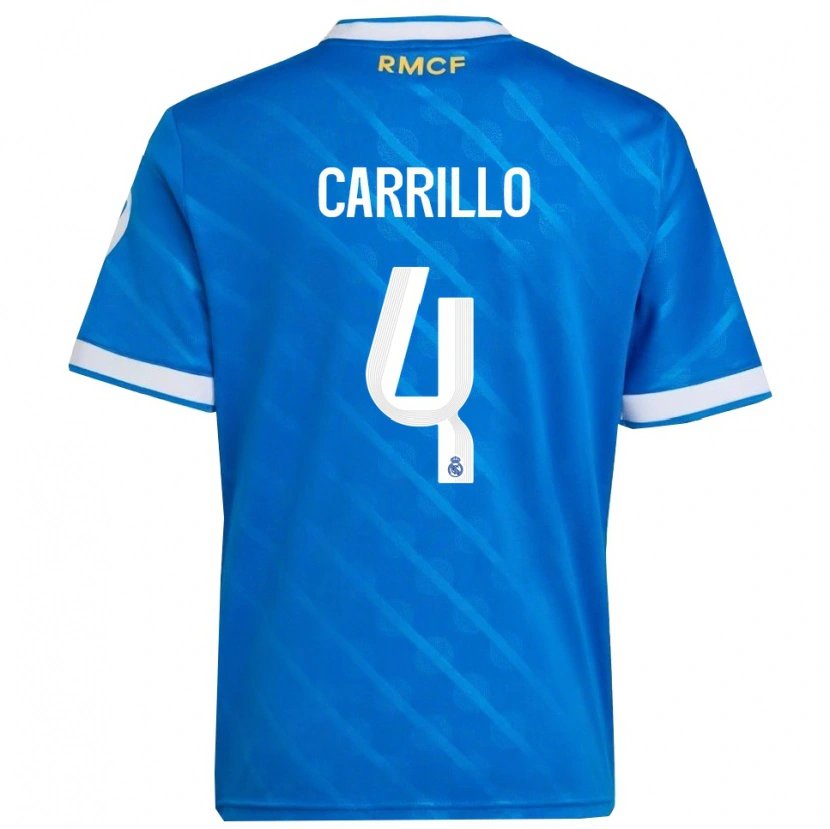 Danxen Uomo Maglia Alvaro Carrillo #4 Blu Bianco Kit Gara Third 2025/26 Maglietta