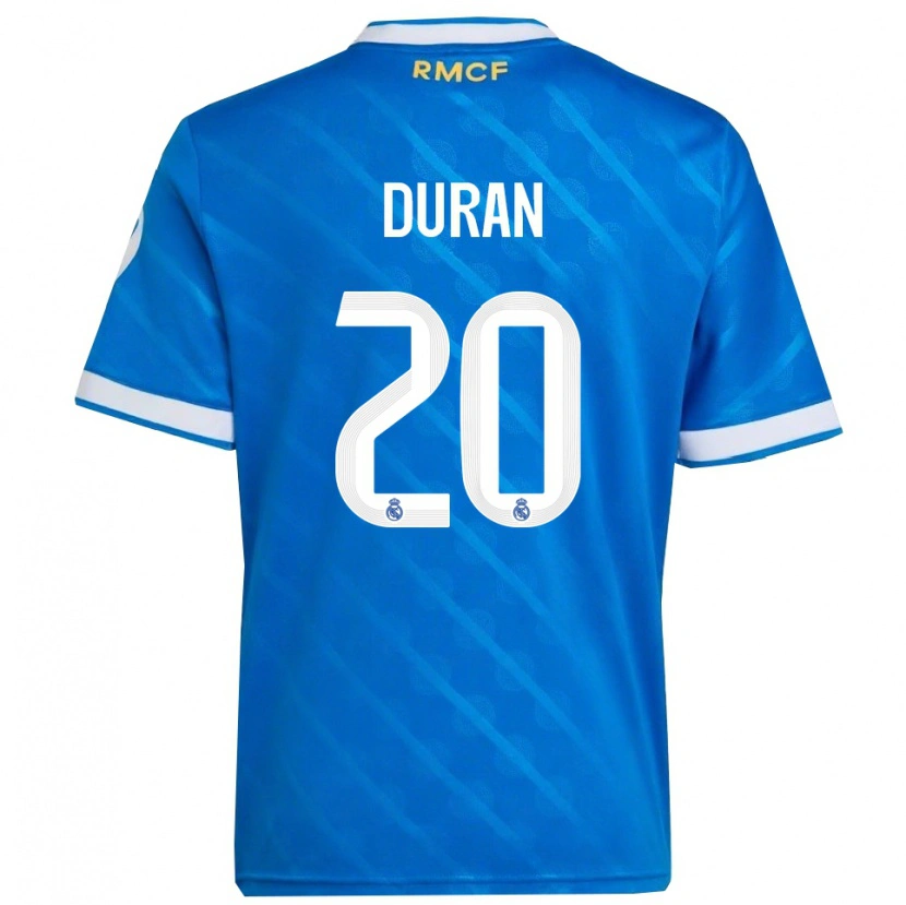 Danxen Uomo Maglia Pol Duran #20 Blu Bianco Kit Gara Third 2025/26 Maglietta