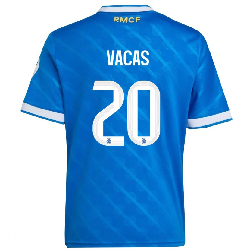 Danxen Uomo Maglia Juan Vacas #20 Blu Bianco Kit Gara Third 2025/26 Maglietta