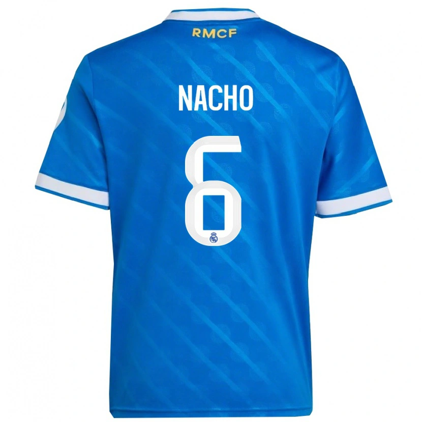 Danxen Uomo Maglia Nacho Fernandez #6 Blu Bianco Kit Gara Third 2025/26 Maglietta