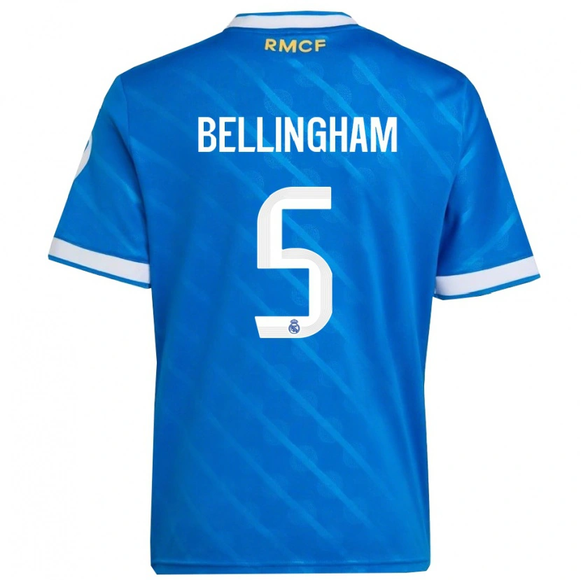 Danxen Uomo Maglia Jude Bellingham #5 Blu Bianco Kit Gara Third 2025/26 Maglietta