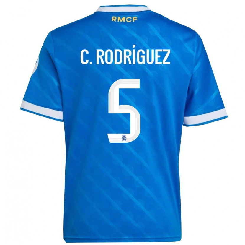 Danxen Uomo Maglia Carlos Rodríguez #5 Blu Bianco Kit Gara Third 2025/26 Maglietta