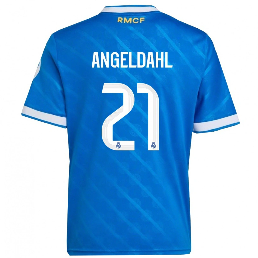 Danxen Uomo Maglia Filippa Angeldahl #21 Blu Bianco Kit Gara Third 2025/26 Maglietta
