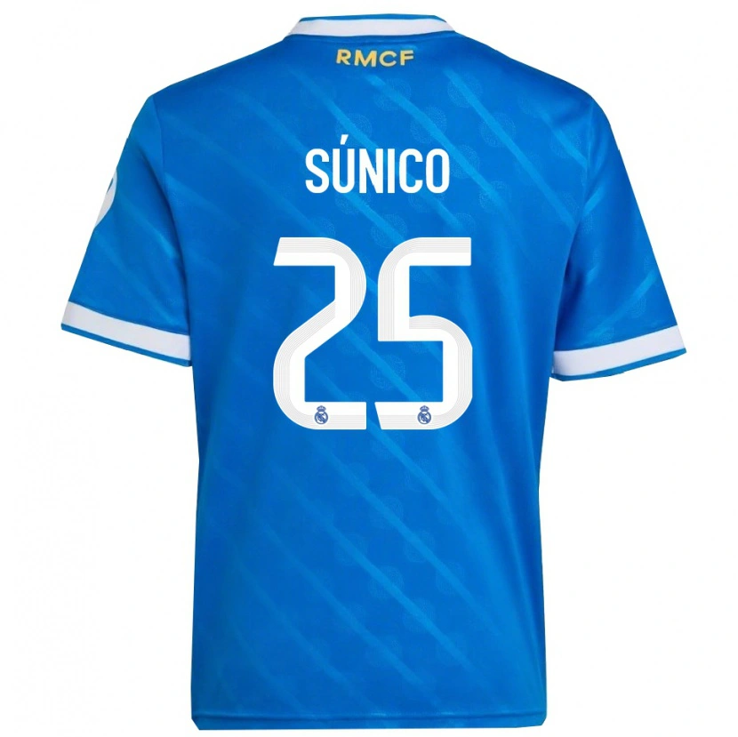 Danxen Uomo Maglia Guille Súnico #25 Blu Bianco Kit Gara Third 2025/26 Maglietta