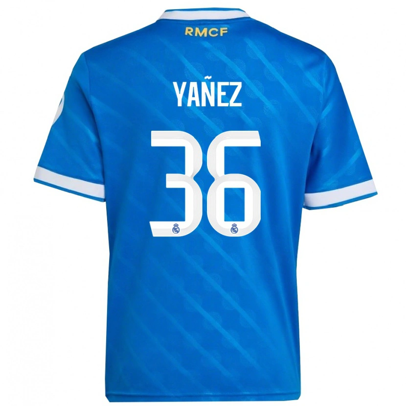 Danxen Uomo Maglia Daniel Yáñez #36 Blu Bianco Kit Gara Third 2025/26 Maglietta