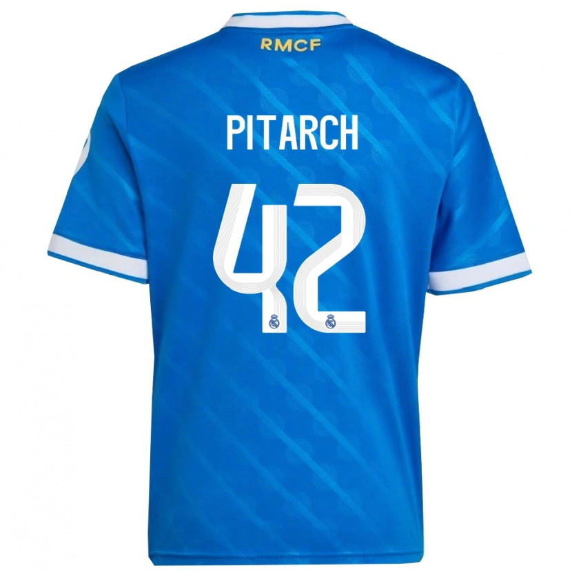 Danxen Uomo Maglia Thiago Pitarch #42 Blu Bianco Kit Gara Third 2025/26 Maglietta
