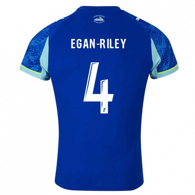 Danxen Uomo Maglia Cj Egan-Riley #4 Azzurro Bianco Kit Gara Third 2025/26 Maglietta