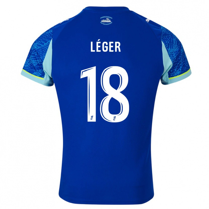 Danxen Uomo Maglia Marie-Charlotte Léger #18 Azzurro Bianco Kit Gara Third 2025/26 Maglietta