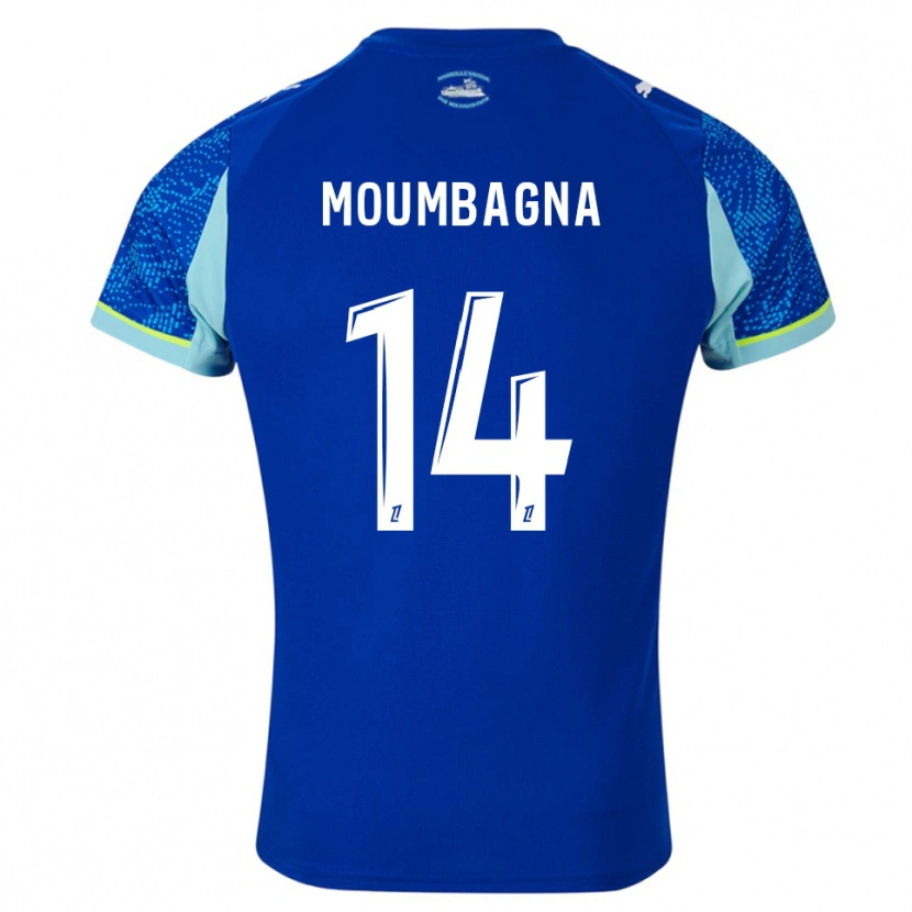 Danxen Uomo Maglia Faris Moumbagna #14 Azzurro Bianco Kit Gara Third 2025/26 Maglietta