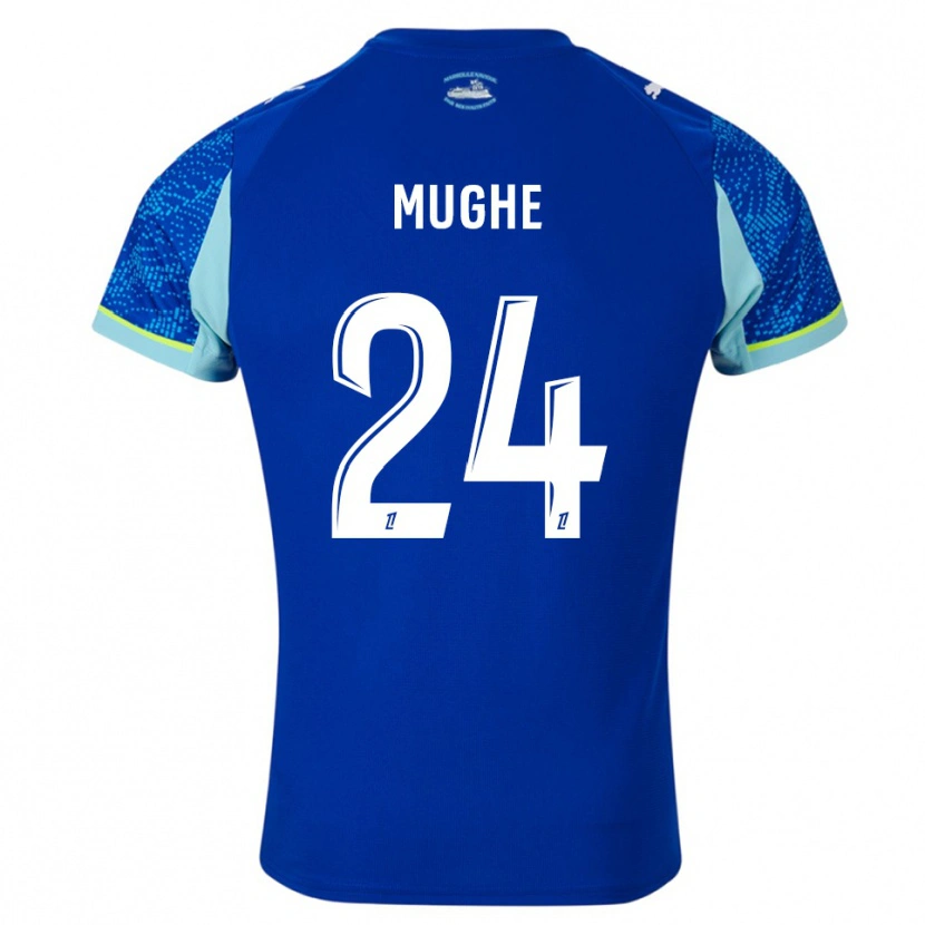 Danxen Uomo Maglia François Mughe #24 Azzurro Bianco Kit Gara Third 2025/26 Maglietta