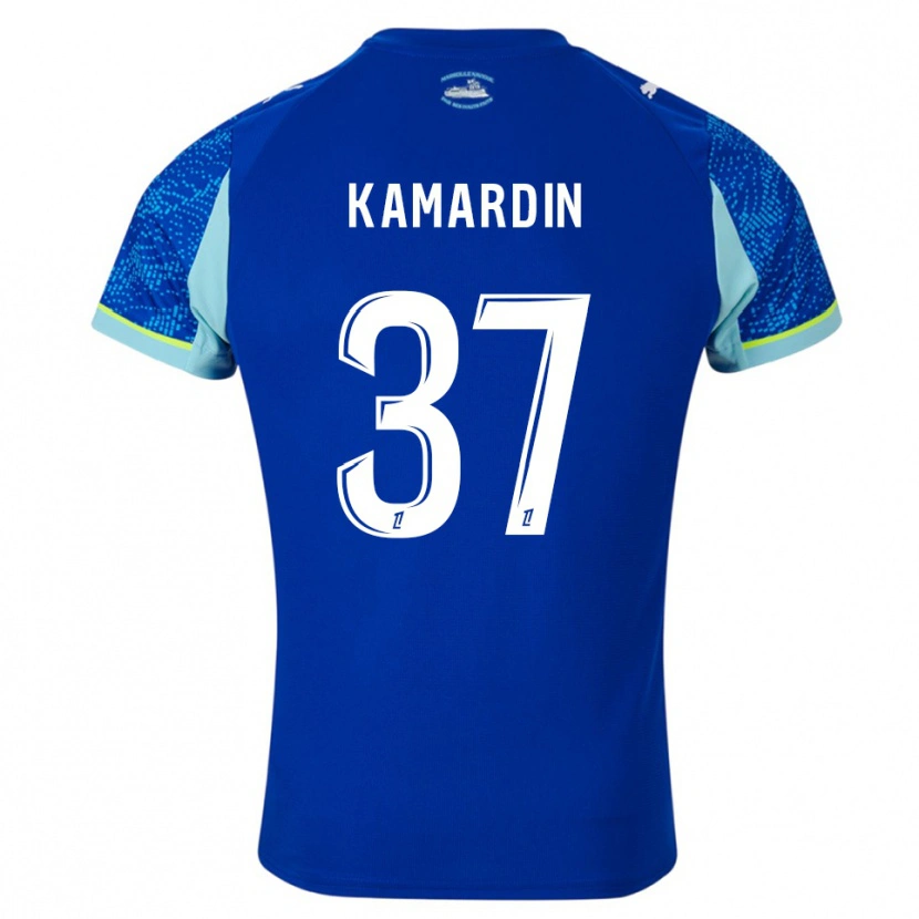 Danxen Uomo Maglia Aaron Kamardin #37 Azzurro Bianco Kit Gara Third 2025/26 Maglietta