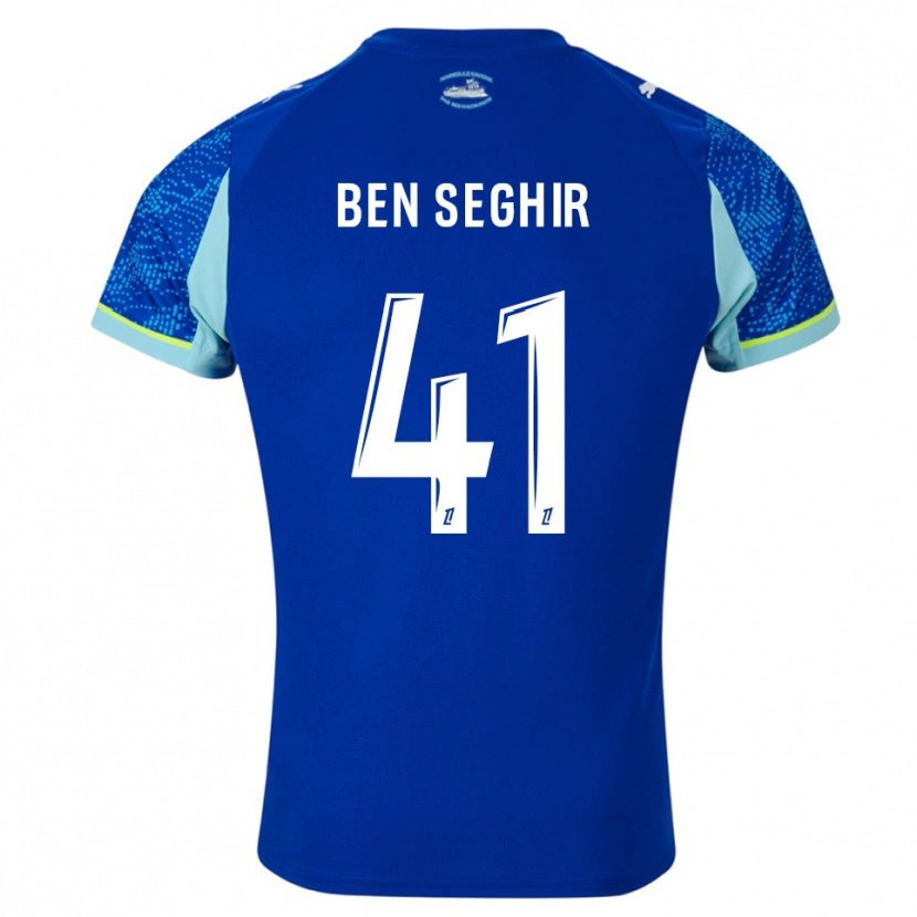 Danxen Uomo Maglia Salim Ben Seghir #41 Azzurro Bianco Kit Gara Third 2025/26 Maglietta