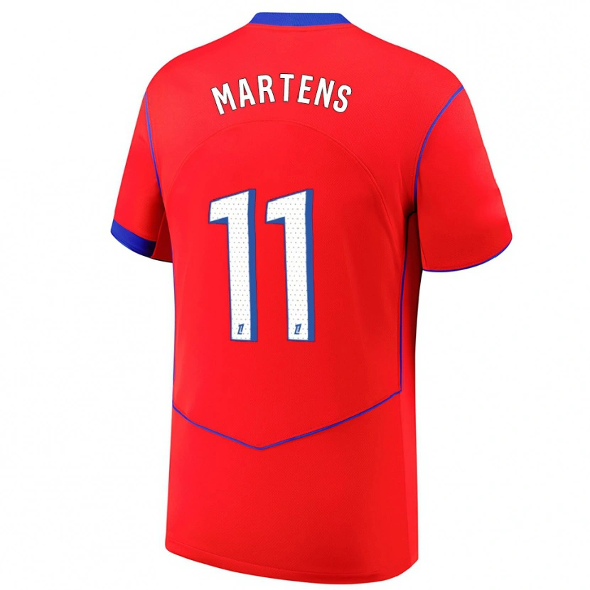 Danxen Uomo Maglia Lieke Martens #11 Rosso Blu Bianco Kit Gara Third 2025/26 Maglietta