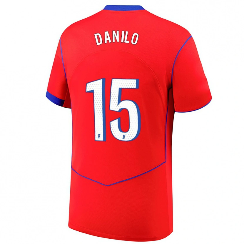 Danxen Uomo Maglia Danilo Pereira #15 Rosso Blu Bianco Kit Gara Third 2025/26 Maglietta