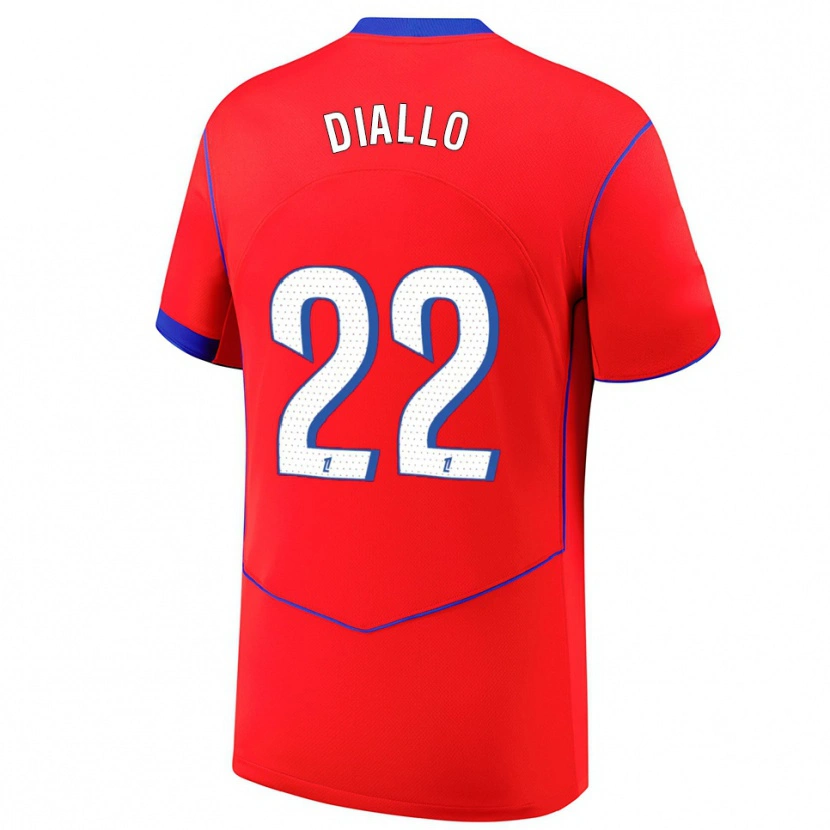 Danxen Uomo Maglia Abdou Diallo #22 Rosso Blu Bianco Kit Gara Third 2025/26 Maglietta
