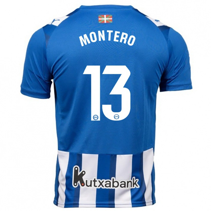 Danxen Donna Maglia Rubén Montero #13 Blu Bianco Kit Gara Home 2025/26 Maglietta