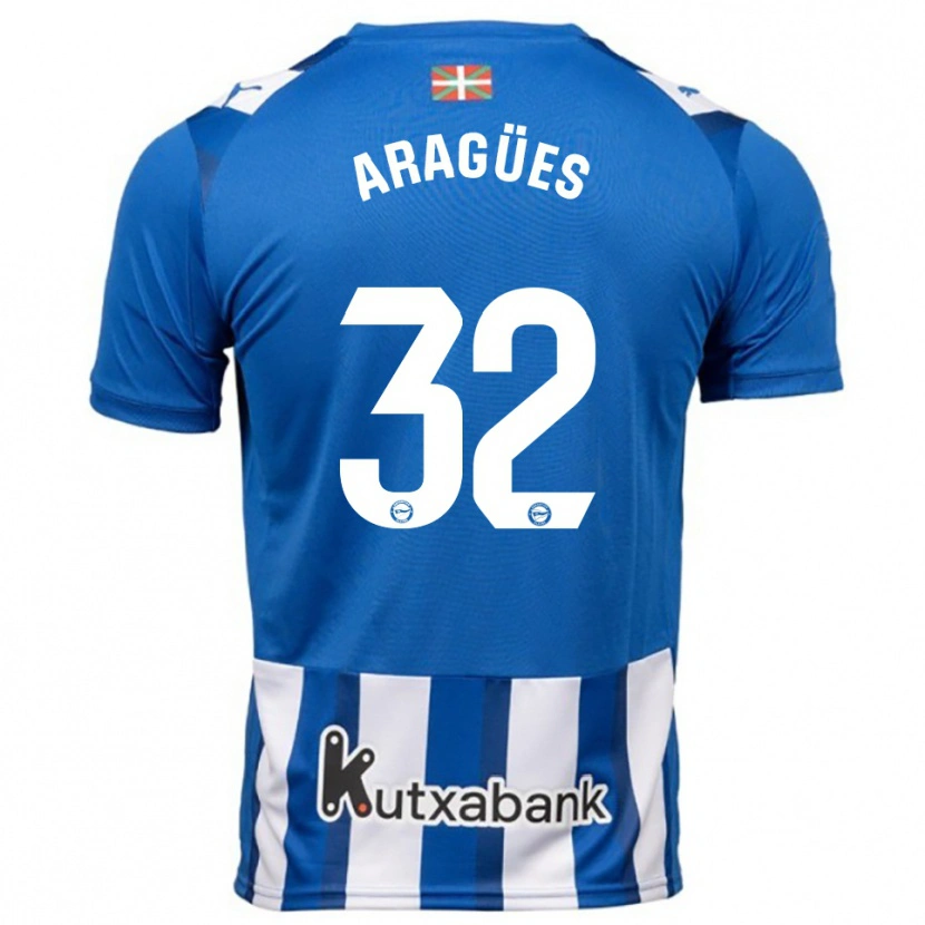 Danxen Donna Maglia Chema Aragües #32 Blu Bianco Kit Gara Home 2025/26 Maglietta