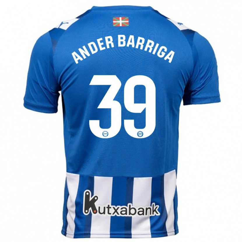 Danxen Donna Maglia Jon Ander Barriga #39 Blu Bianco Kit Gara Home 2025/26 Maglietta
