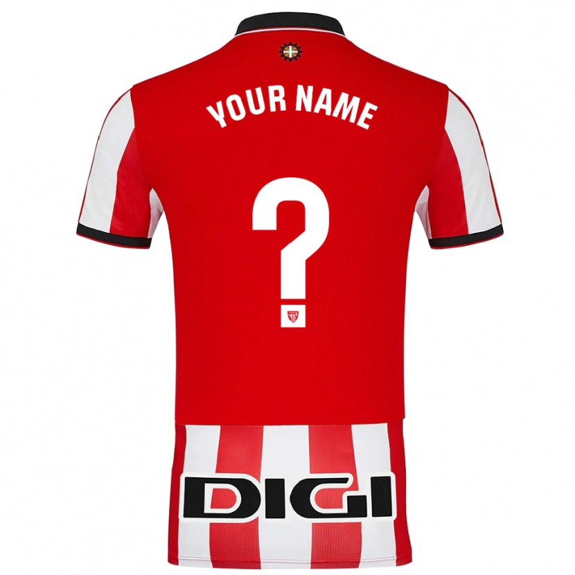 Danxen Donna Maglia Il Tuo Nome #0 Rosso Bianco Kit Gara Home 2025/26 Maglietta