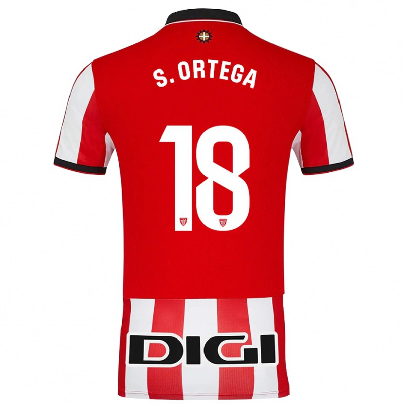 Danxen Donna Maglia Sara Ortega Ruiz #18 Rosso Bianco Kit Gara Home 2025/26 Maglietta