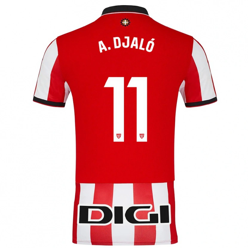 Danxen Donna Maglia Álvaro Djaló #11 Rosso Bianco Kit Gara Home 2025/26 Maglietta