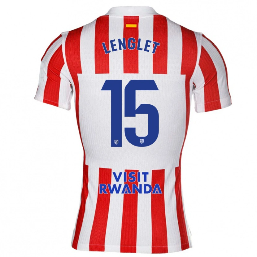 Danxen Donna Maglia Clément Lenglet #15 Rosso Bianco Kit Gara Home 2025/26 Maglietta