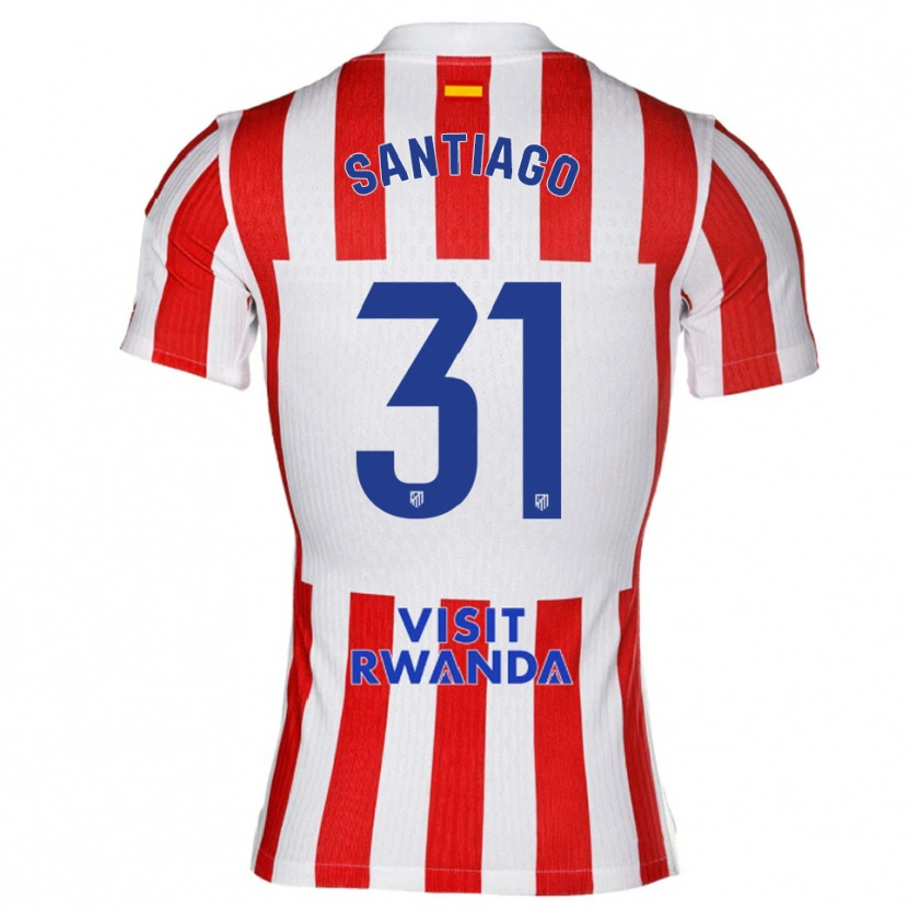 Danxen Donna Maglia Abraham Santiago #31 Rosso Bianco Kit Gara Home 2025/26 Maglietta