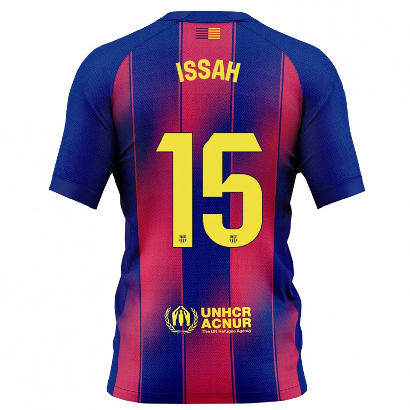 Danxen Donna Maglia Aziz Issah #15 Blu Rosso Kit Gara Home 2025/26 Maglietta